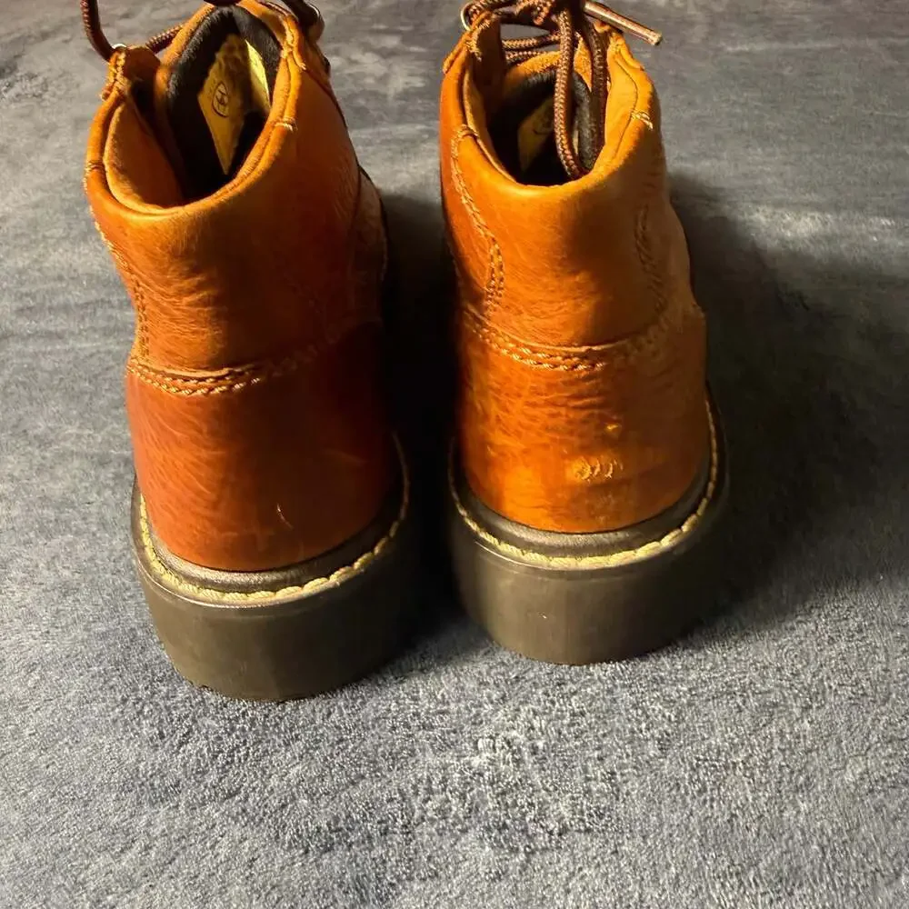 Ariat Brown Leather Lace-Up Ankle Boots